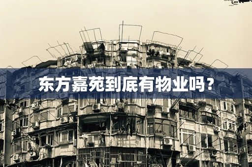 东方嘉苑到底有物业吗？