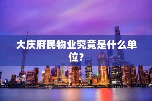 大庆府民物业究竟是什么单位？