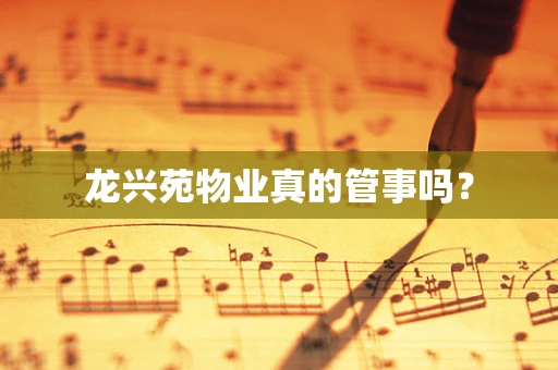 龙兴苑物业真的管事吗？