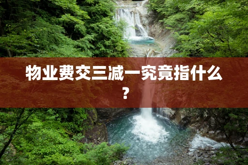 物业费交三减一究竟指什么？