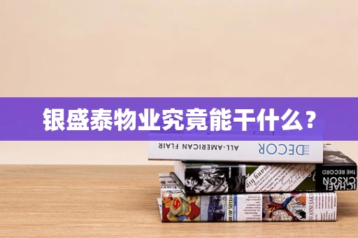 银盛泰物业究竟能干什么？