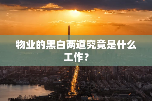物业的黑白两道究竟是什么工作？