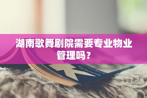 湖南歌舞剧院需要专业物业管理吗？