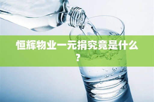 恒辉物业一元捐究竟是什么？