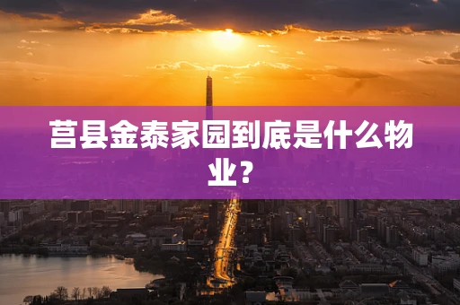 莒县金泰家园到底是什么物业？