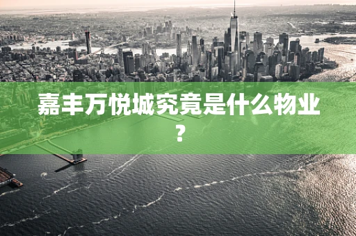 嘉丰万悦城究竟是什么物业？