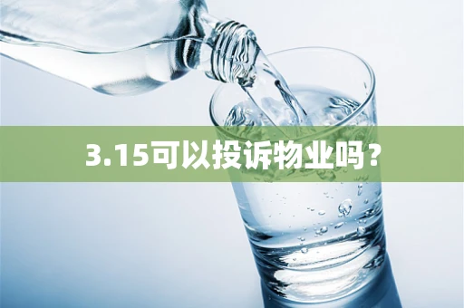 3.15可以投诉物业吗？