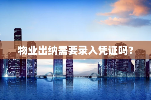 物业出纳需要录入凭证吗？