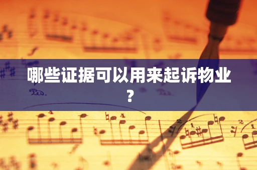 哪些证据可以用来起诉物业？