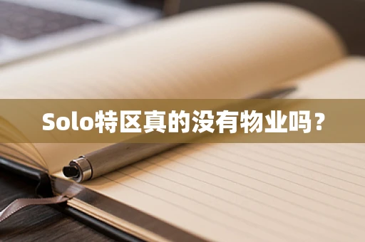 Solo特区真的没有物业吗？
