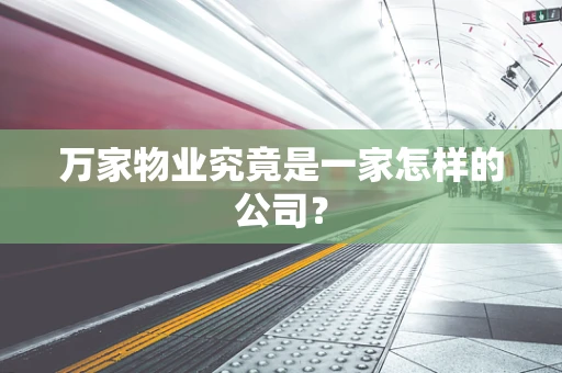 万家物业究竟是一家怎样的公司？